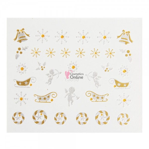 Stickere 3D cu Sarbatori de Iarna, Cod YJ050 Gold-Silver